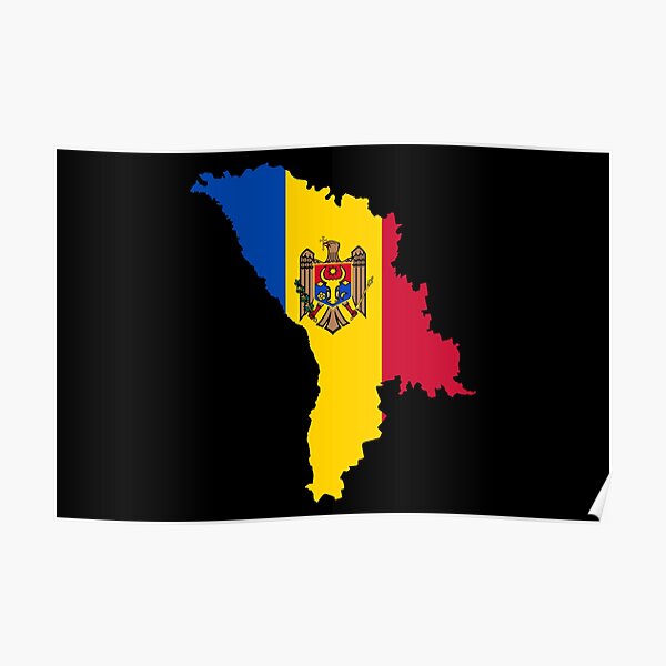 Flag Map Of Moldova Poster For Sale By Mo91 Redbubble   Poster,504x498,f8f8f8 Pad,600x600,f8f8f8 