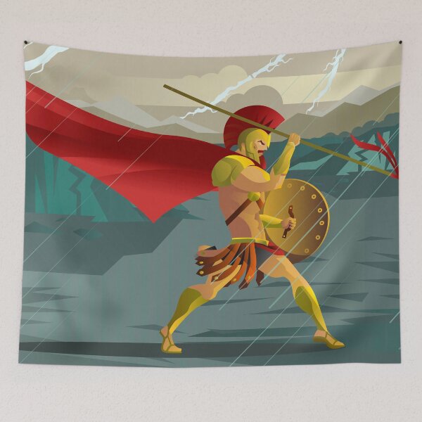 Item preview, epic spartan soldier in the rain designed and sold by matintheworld ( delcarmat ).