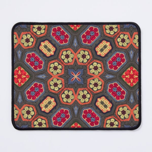 Item preview, Granny Square crochet - retro cool floral tile mosaic designed and sold by FrancesPoff.