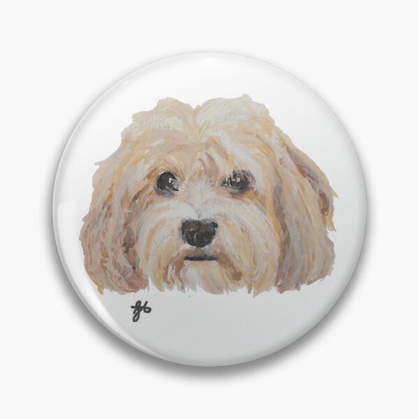 Item preview, Cavapoo Dog Gouache Pet portrait painting designed and sold by Freyamay-art.