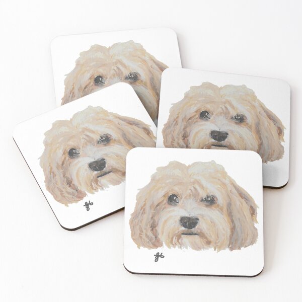 Item preview, Cavapoo Dog Gouache Pet portrait painting designed and sold by Freyamay-art.