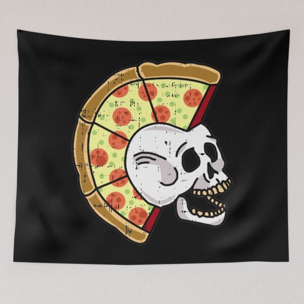 Item preview, Pizza Mohawk Rock Hair Skull Skeleton Rocker Halloween Gift designed and sold by blissfulstimulu.