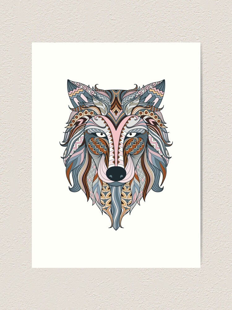 Impression artistique « Boho Mandala Ornement Loup Art indien », par  inkwear | Redbubble