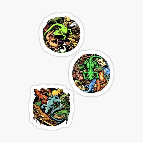 Retrowave Lizards and Reptiles 3-Pack Sticker