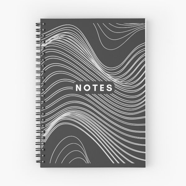 Item preview, Notebook Gray Wavy Lines designed and sold by skpersephone.