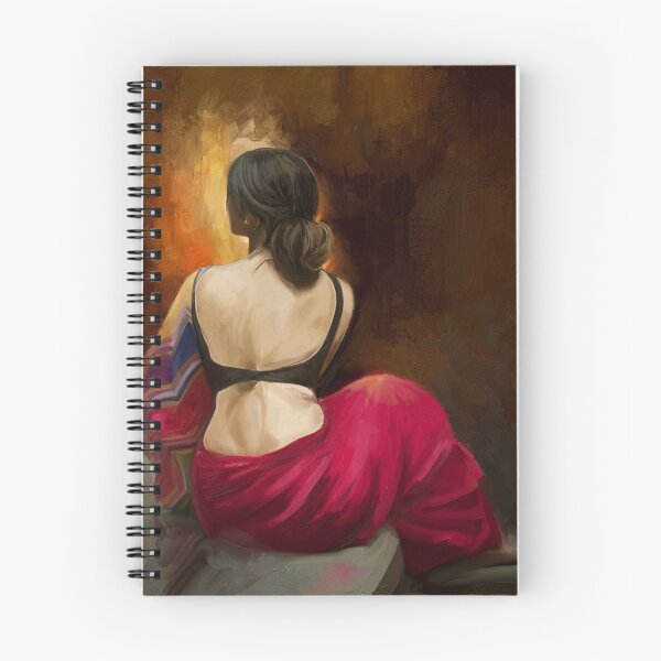 Item preview, Indian Woman with the red saree designed and sold by theartofchanuka.