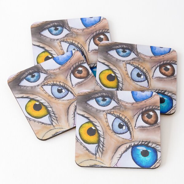 Item preview, Dramatic, Bright Abstract Eyes All Different and Staring, Painted in Watercolor designed and sold by Chantellearts.