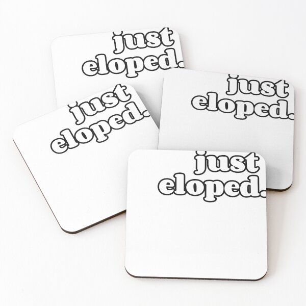 Item preview, JUST ELOPED - White Font with Black Outline designed and sold by VintageEmpire.
