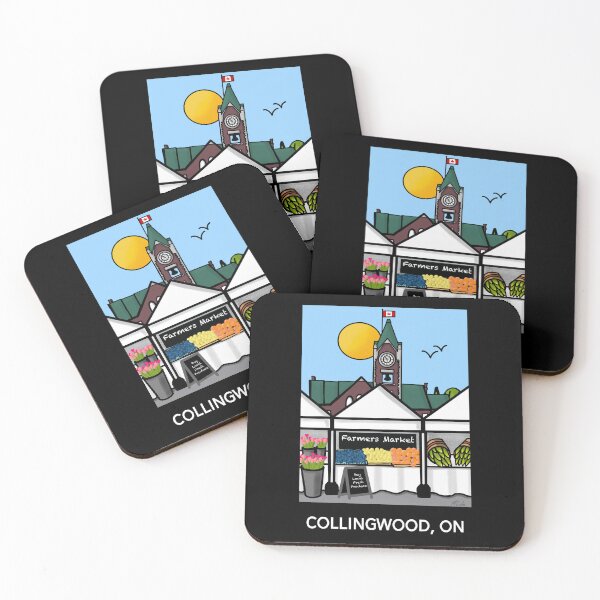 Item preview, Collingwood, ON Farmers Market on black background designed and sold by Quick Brown Fox Canada.
