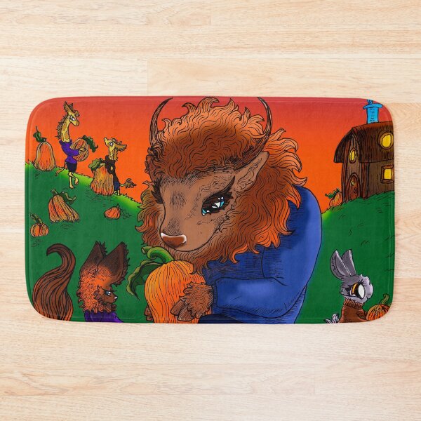 Item preview, Fox and Buffalo in Pumpkin Patch designed and sold by Brooksie Fontaine.