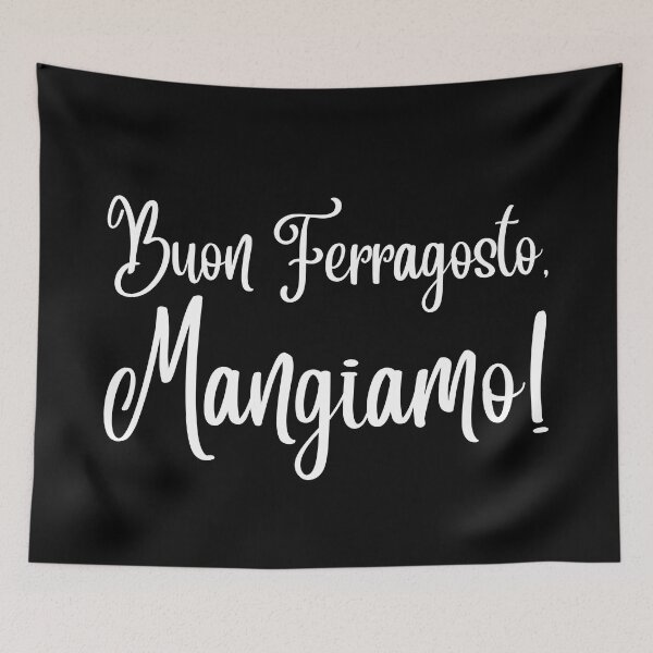 Item preview, Buon Ferragosto Mangiamo! Italian White Font Typography designed and sold by HappyHowler.