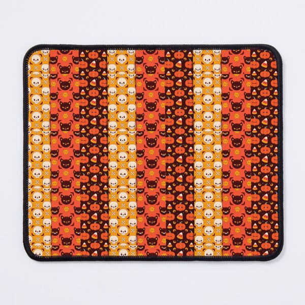 Item preview, Halloween Striped Pattern Skulls Black Cats Pumpkins Scary Bats Candy Motif designed and sold by catchyology.