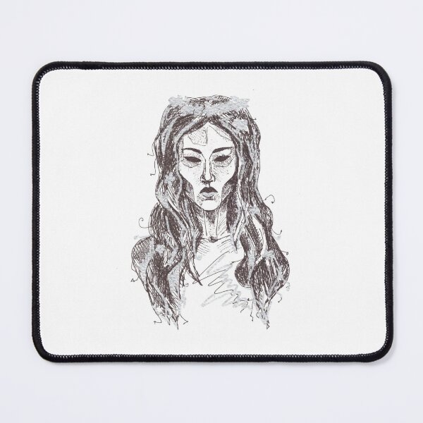 Item preview, Black and white drawing of a girl designed and sold by RitaVeikuts.