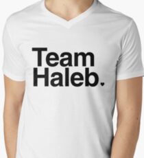 Team Haleb - black text Men's V-Neck T-Shirt