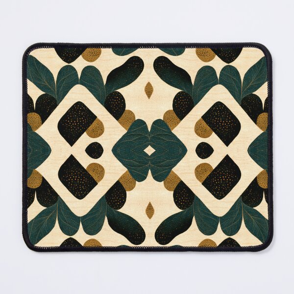 Item preview, Brown and green shapes repeating pattern designed and sold by Riverside-Moon.