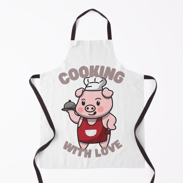 Item preview,  Cooking With Love Apron (Pig) designed and sold by KawaiiDreamland.
