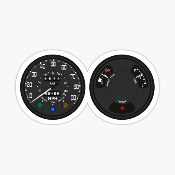 "Classic 4x4 Speedometer and Gauge Cluster" Sticker for Sale by