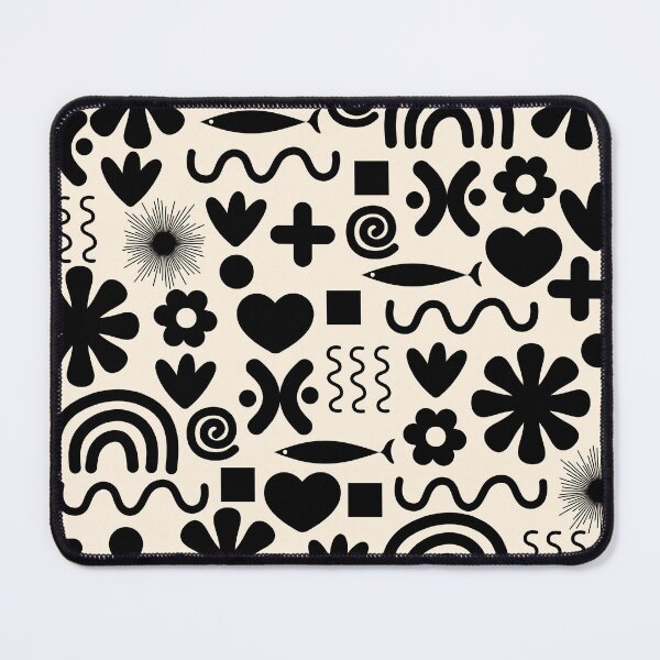 Item preview, Natural Miscellany Pattern in Black and Almond Cream designed and sold by kierkegaard.