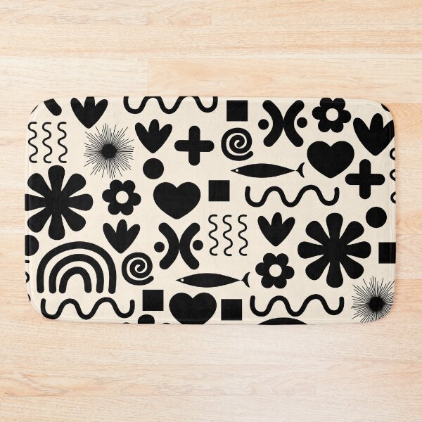 Item preview, Natural Miscellany Pattern in Black and Almond Cream designed and sold by kierkegaard.