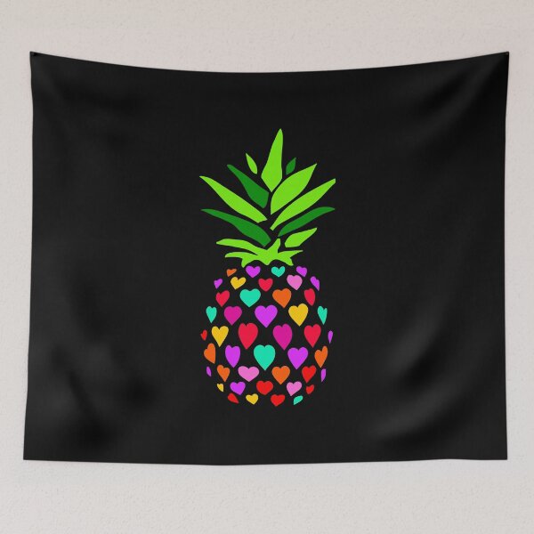 Item preview, Multicolored pineapple with hearts, For summer Aloha Hawaii designed and sold by Dieowl.