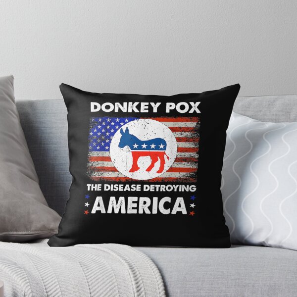 Item preview, Donkey Pox The Disease Destroying America Usa Flag Funny  designed and sold by charalphe.
