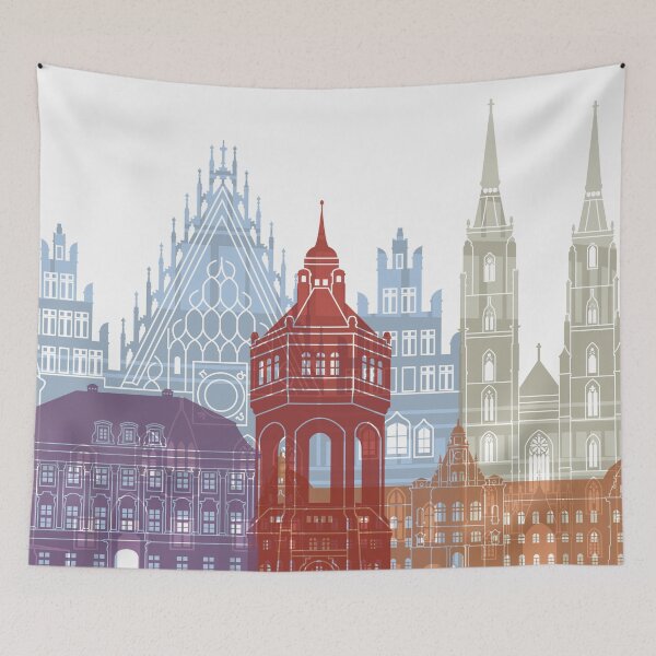 Item preview, Wroclaw skyline poster designed and sold by paulrommer.
