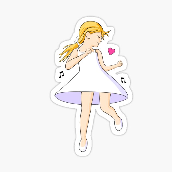 "cute dancing girl" Sticker for Sale by fernandobos Redbubble