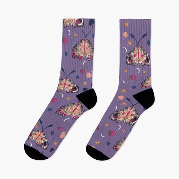 Item preview, Nocturnal Moths and Magical Symbols on Violet Background designed and sold by Latoblooms.