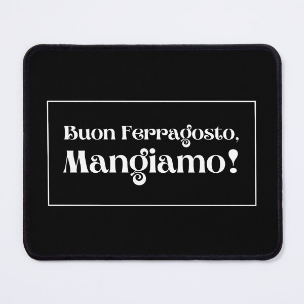 Item preview, Buon Ferragosto Mangiamo! Italian White Typography designed and sold by HappyHowler.