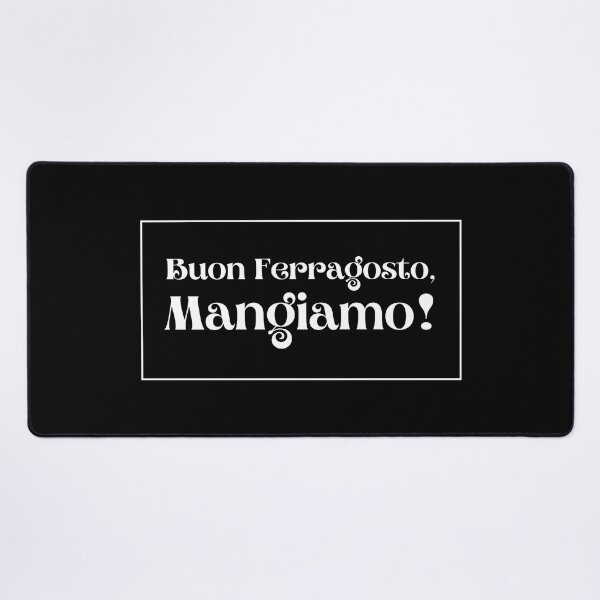 Item preview, Buon Ferragosto Mangiamo! Italian White Typography designed and sold by HappyHowler.