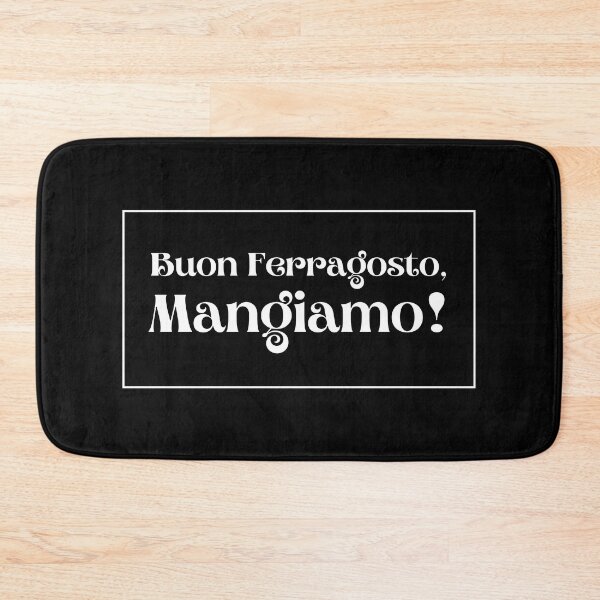 Item preview, Buon Ferragosto Mangiamo! Italian White Typography designed and sold by HappyHowler.