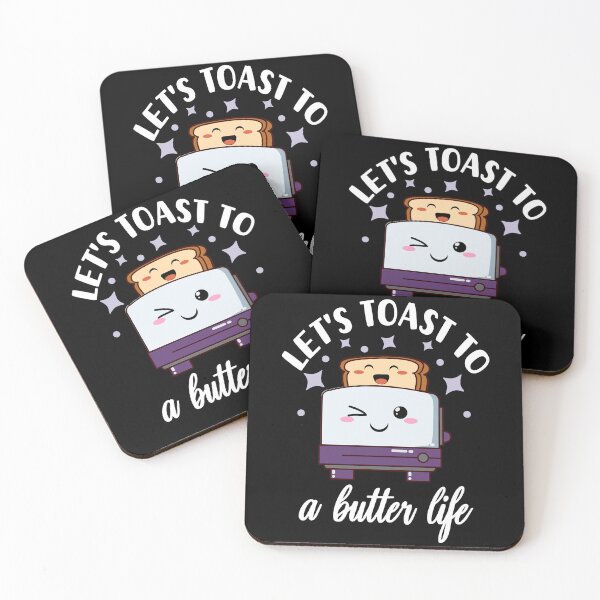 Item preview, Let's Toast to a Butter Life Cute and Funny Inspirational Toaster - Black designed and sold by PearlMoonGrapes.