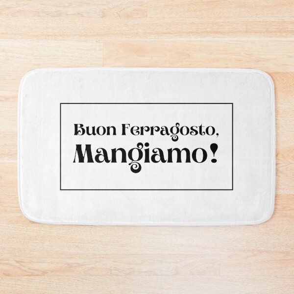 Item preview, Buon Ferragosto Mangiamo! Italian Black Typography designed and sold by HappyHowler.
