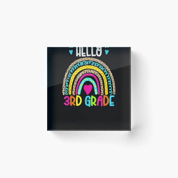 Item preview, Hello 3rd Grade Rainbow Leopard Back To School Teachers Kids  designed and sold by charalphe.