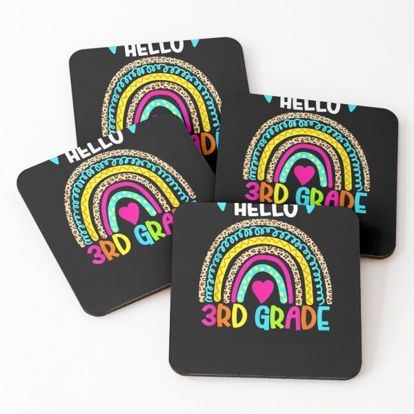 Item preview, Hello 3rd Grade Rainbow Leopard Back To School Teachers Kids  designed and sold by charalphe.