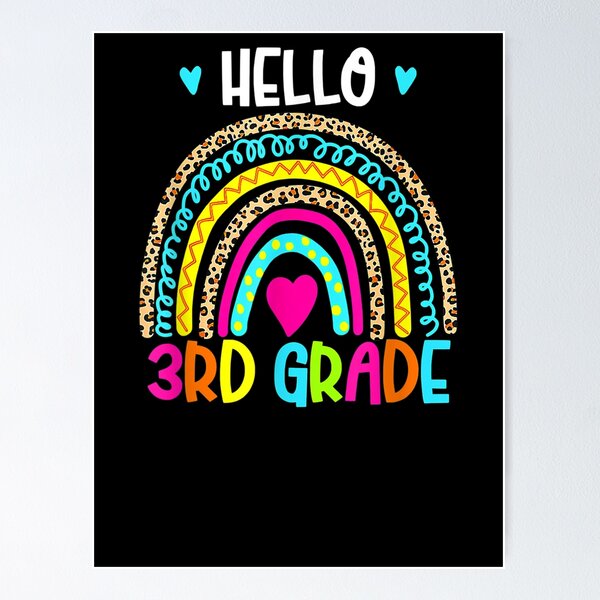 Item preview, Hello 3rd Grade Rainbow Leopard Back To School Teachers Kids  designed and sold by charalphe.