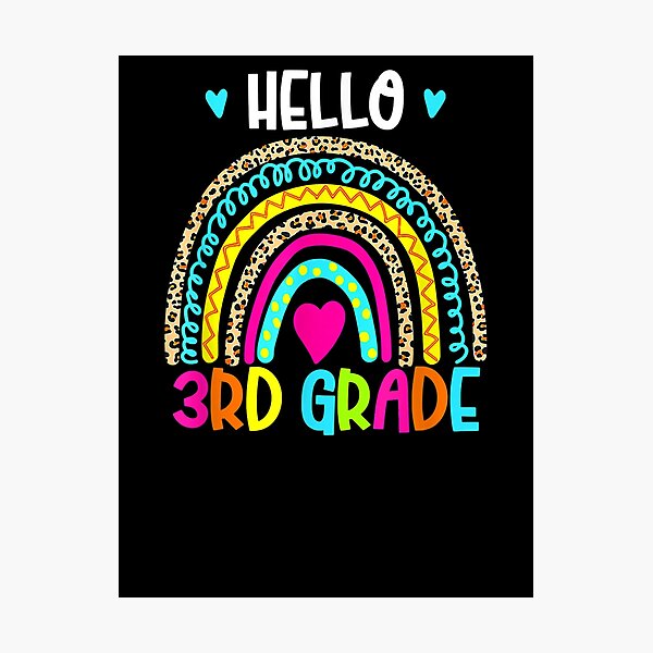 Item preview, Hello 3rd Grade Rainbow Leopard Back To School Teachers Kids  designed and sold by charalphe.