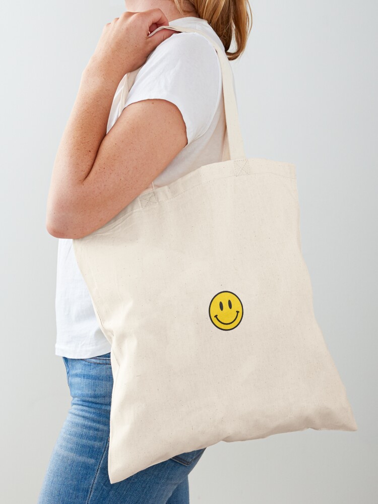 Make Someone Smile Zippered Tote Bag - Positive Tote - Happy Face Tote