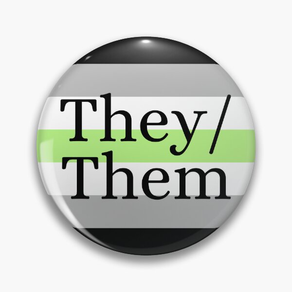 Item preview, They Them Agender Pronoun Gender Identity Agen Pin designed and sold by prideXrainbow.