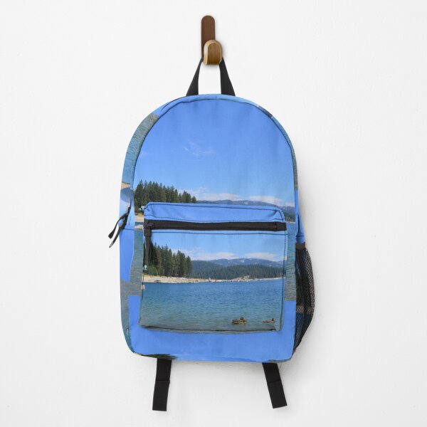 Item preview, Beautiful landscape picture of blue sky, sand beach, ducks, lake, mountain and trees. designed and sold by naturematters.