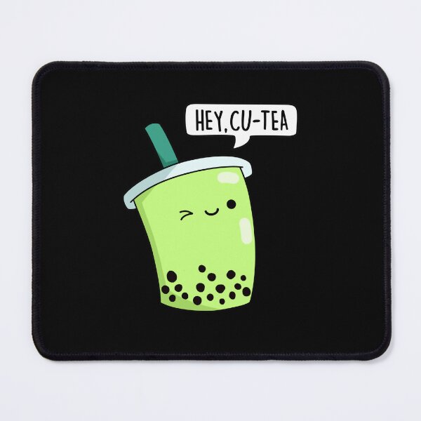 Item preview, Hey Cu-Tea Funny Boba Tea Puns (Dark BG) designed and sold by punnybone.