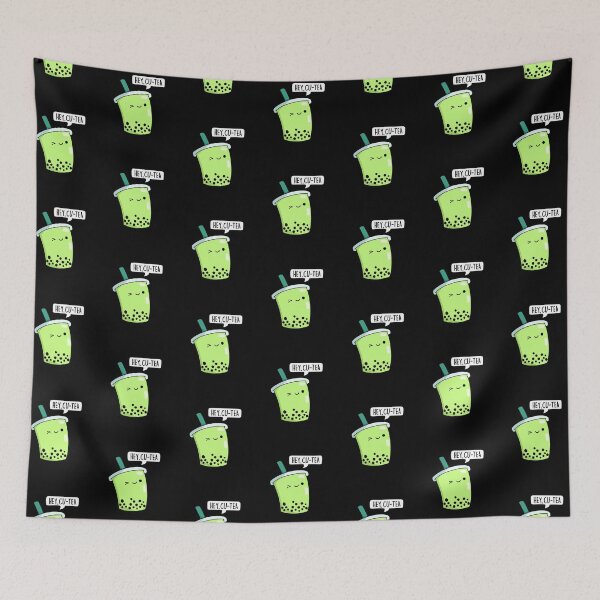 Item preview, Hey Cu-Tea Funny Boba Tea Puns (Dark BG) designed and sold by punnybone.