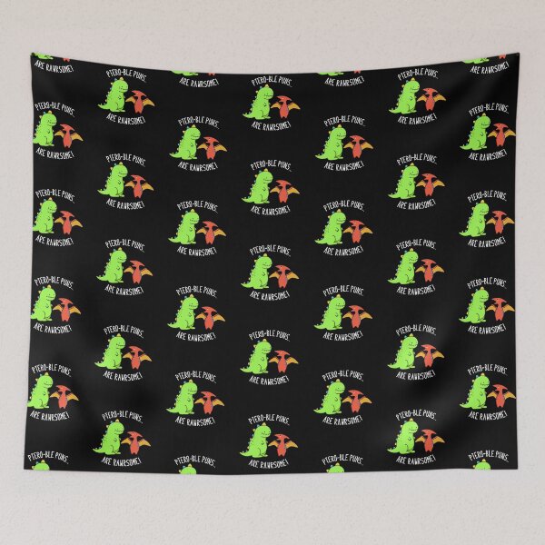 Item preview, Ptero-ble Puns Are Rawrsome Funny Dinosaur Puns (Dark BG) designed and sold by punnybone.