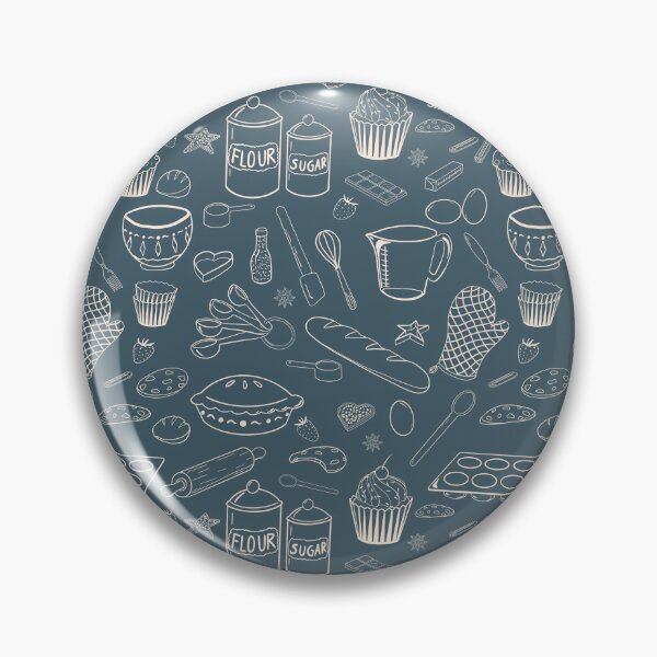 Item preview, Baked Goods Pattern Outlined, Navy designed and sold by Kella Hanna-Wayne.