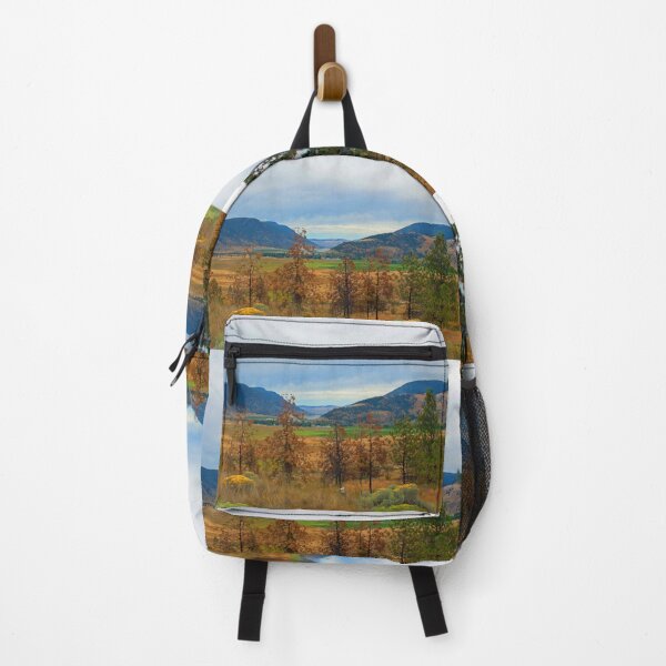 Item preview, Beautiful landscape picture. Blue mountain, yellow and green grasses, trees. designed and sold by naturematters.