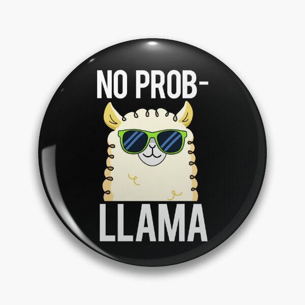 Item preview, No-Prob-Llama Funny Cool Llama Puns (Dark BG) designed and sold by punnybone.