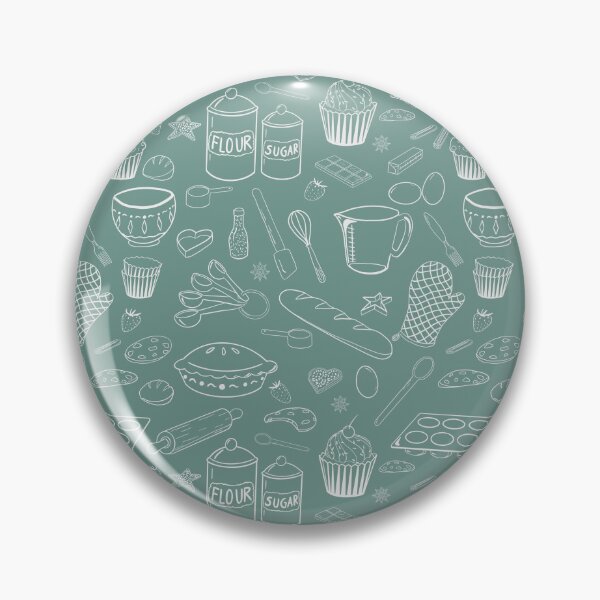 Item preview, Baked Goods Pattern Outlined, Turquoise  designed and sold by Kella Hanna-Wayne.