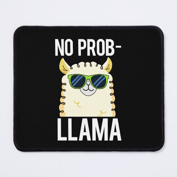 Item preview, No-Prob-Llama Funny Cool Llama Puns (Dark BG) designed and sold by punnybone.