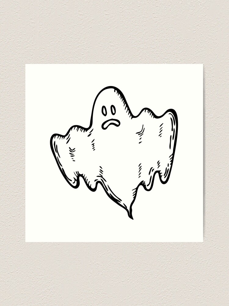 Desenho de fantasma de terror de halloween com um morcego