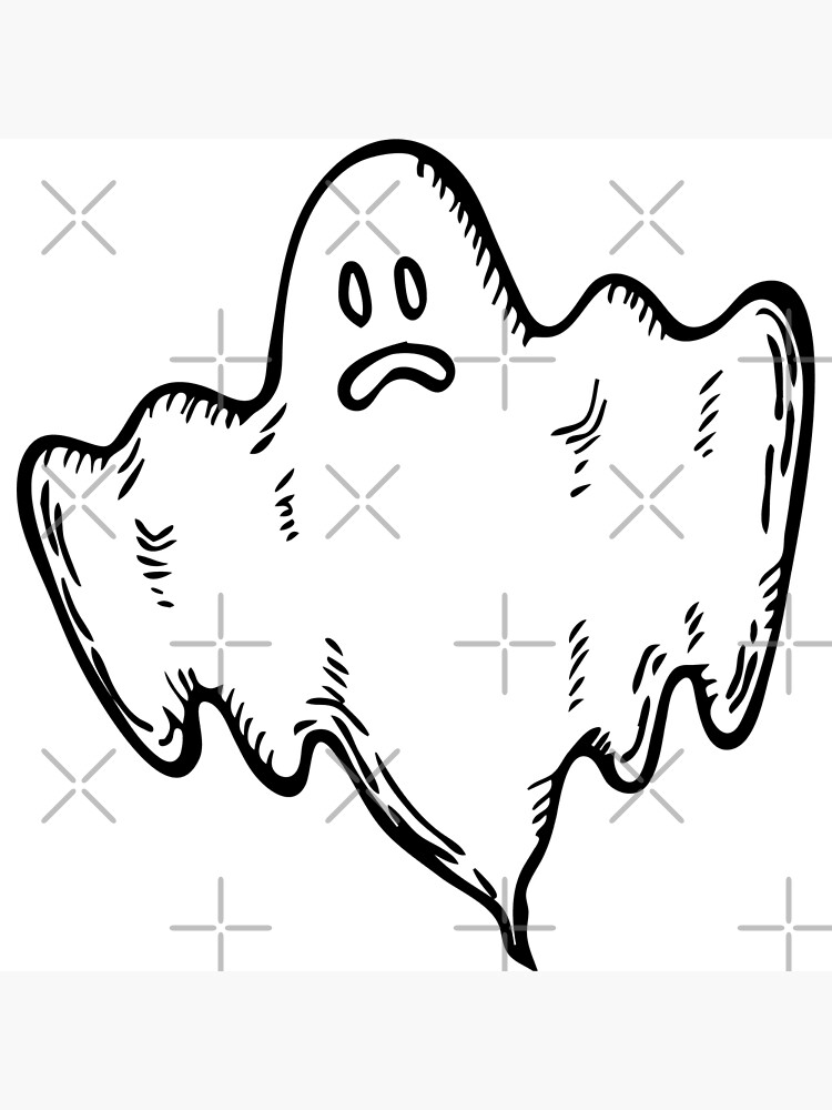 Desenho de fantasma de terror de halloween com um morcego